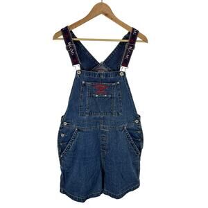 Vintage BUM Equipment Denim Shortalls Size Large Womens Artsy Boho Y2K Skater